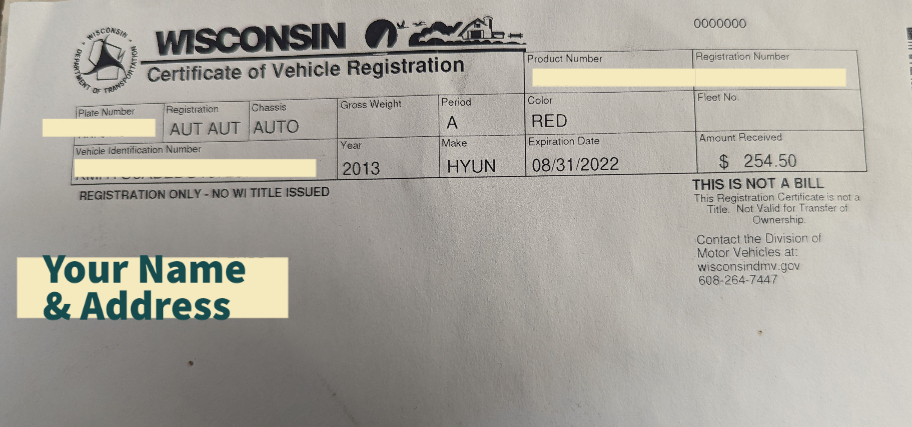 wisconsin junk car registration